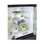 LG 641L French Door Side-by-Side  (Essence Black) - Energiklasse E, Vann/isdispenser med vanntilkobling, Smart Diagnosis™ med Wi-Fi, GML960EVBE