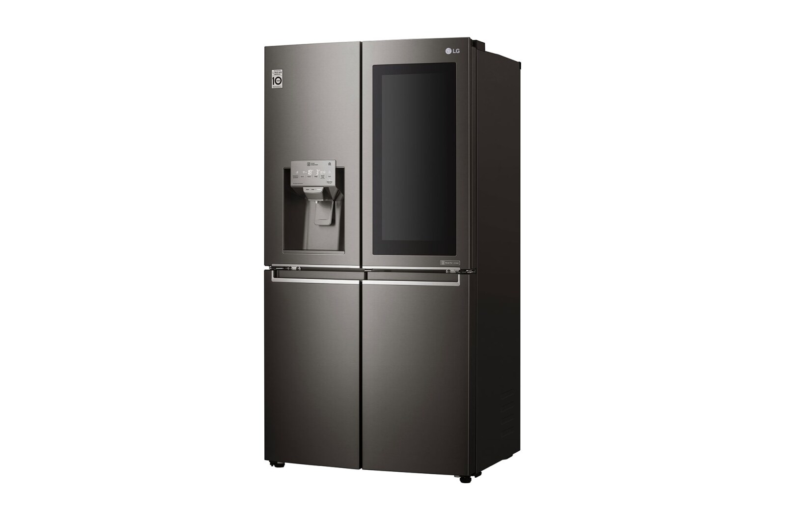 LG 571L InstaView Door in Door French Door (Sort) , Vand-/isdispenser med vandtilkobling og Smart Diagnosis™ med Wi-Fi, GMX936SBHV