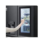LG 638L InstaView Door in Door French Door (Matte Black) - Energiklasse F, Vand-/isdispenser med vandtilkobling og Smart Diagnosis™ med Wi-Fi, GMX945MC9F