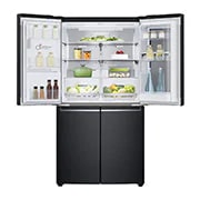 LG 638L InstaView Door in Door French Door (Matte Black) - Energiklasse F, Vand-/isdispenser med vandtilkobling og Smart Diagnosis™ med Wi-Fi, GMX945MC9F
