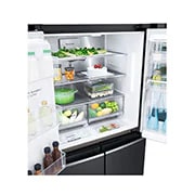 LG 638L InstaView Door in Door French Door (Matte Black) - Energiklasse F, Vand-/isdispenser med vandtilkobling og Smart Diagnosis™ med Wi-Fi, GMX945MC9F