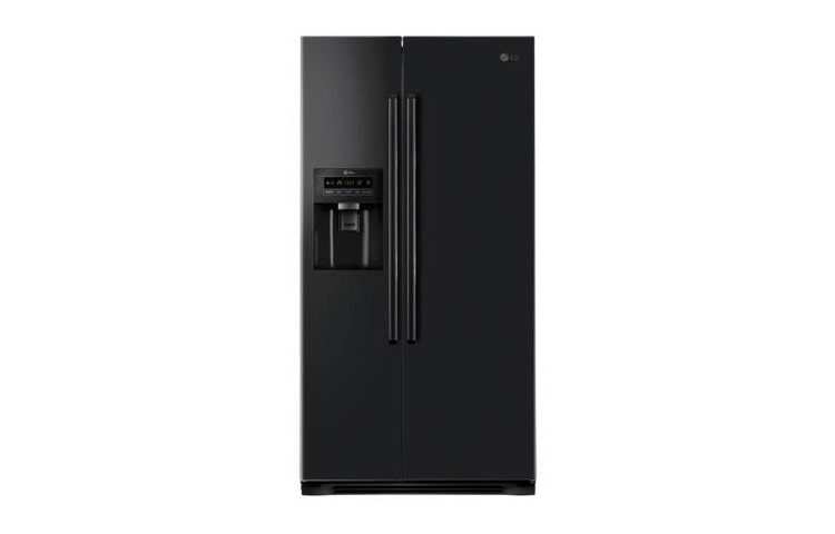 Visning forfra af Afrimningsfrit side-by-side-skab i med Non Plumbing isdispenser (508 L) GS3159WBHV
