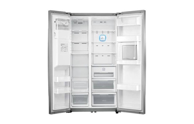 LG Afrimningsfrit side-by-side-skab i med stor kapacitet samt vand- og isdispenser (614 L), GS9166AVJZ2