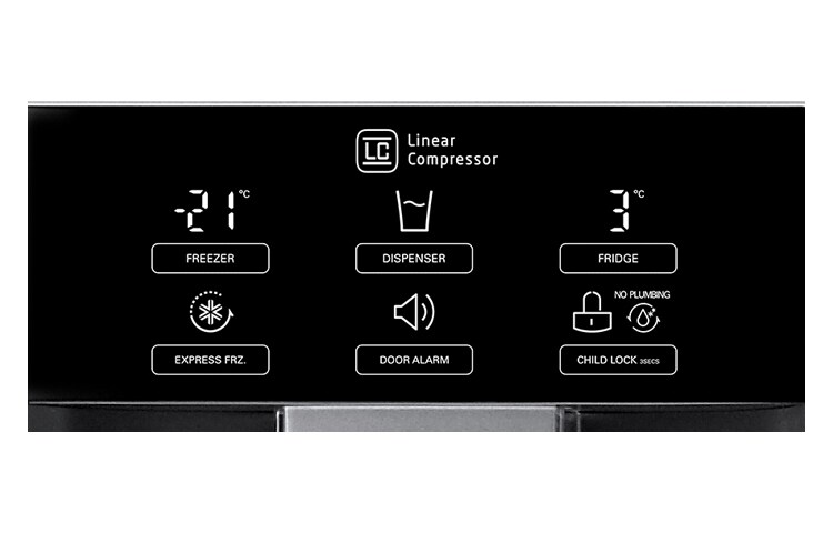 LG Afrimningsfrit side-by-side-skab med Non Plumbing dispenser for vand- og is (614 L), GS9366PZYZL