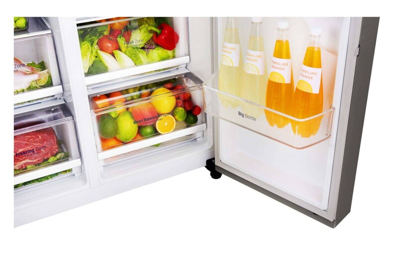 LG 626L Side by Side (Mørkegrå) - Energiklasse F og Smart Diagnosis™ med Wi-Fi, GSB360BASZ