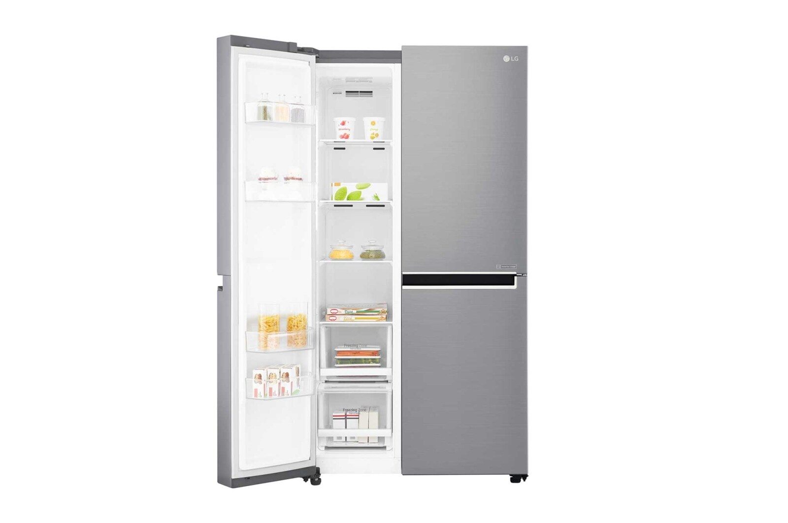 LG 642L Side by Side (Shiny Steel) - Energiklasse F og Smart Diagnosis™ med Wi-Fi, GSB760PZXZ