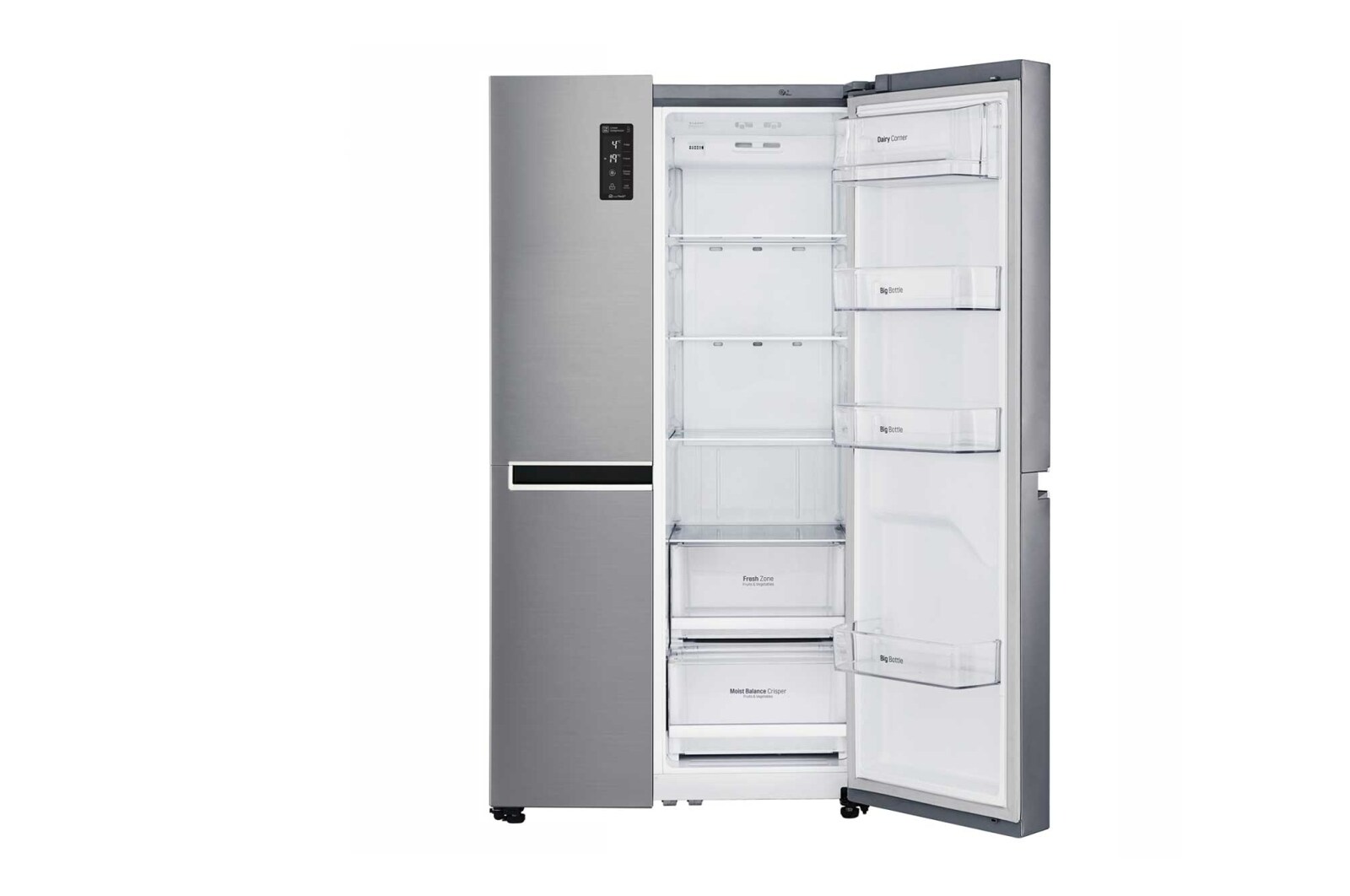 LG 642L Side by Side (Shiny Steel) - Energiklasse F og Smart Diagnosis™ med Wi-Fi, GSB760PZXZ