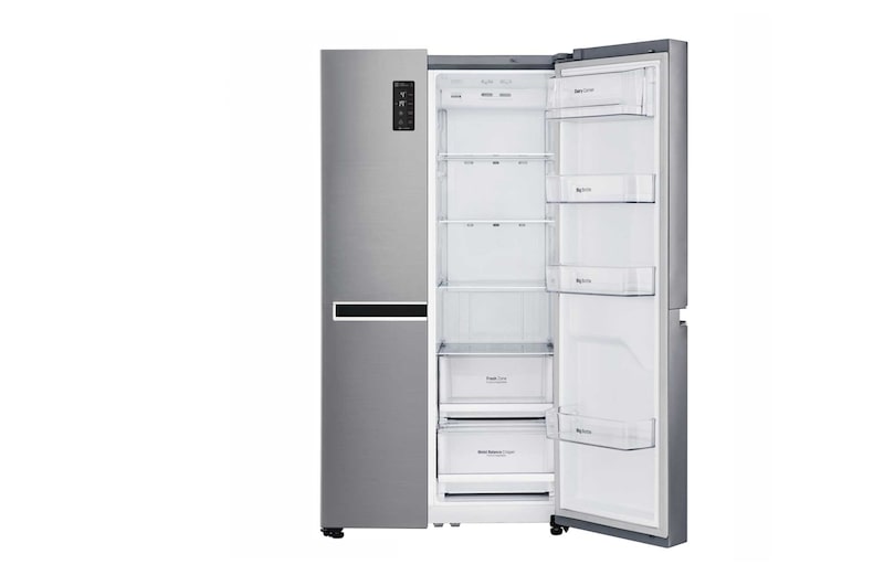 LG 642L Side by Side (Shiny Steel) - Energiklasse F og Smart Diagnosis™ med Wi-Fi, GSB760PZXZ