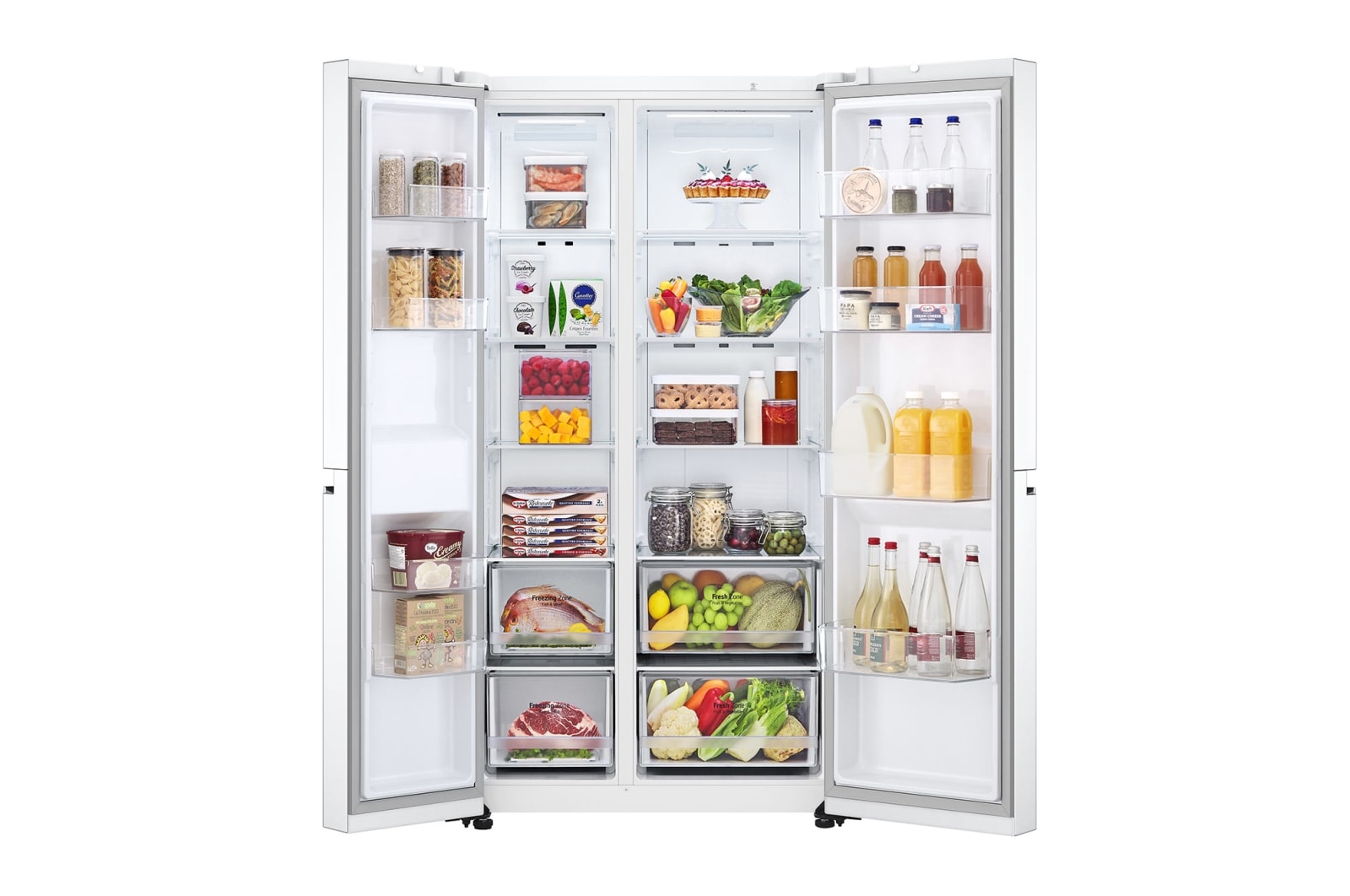 LG 662L Side by Side (Hvid), Energiklasse E, Smart Diagnosis™, GSBC40SWPE