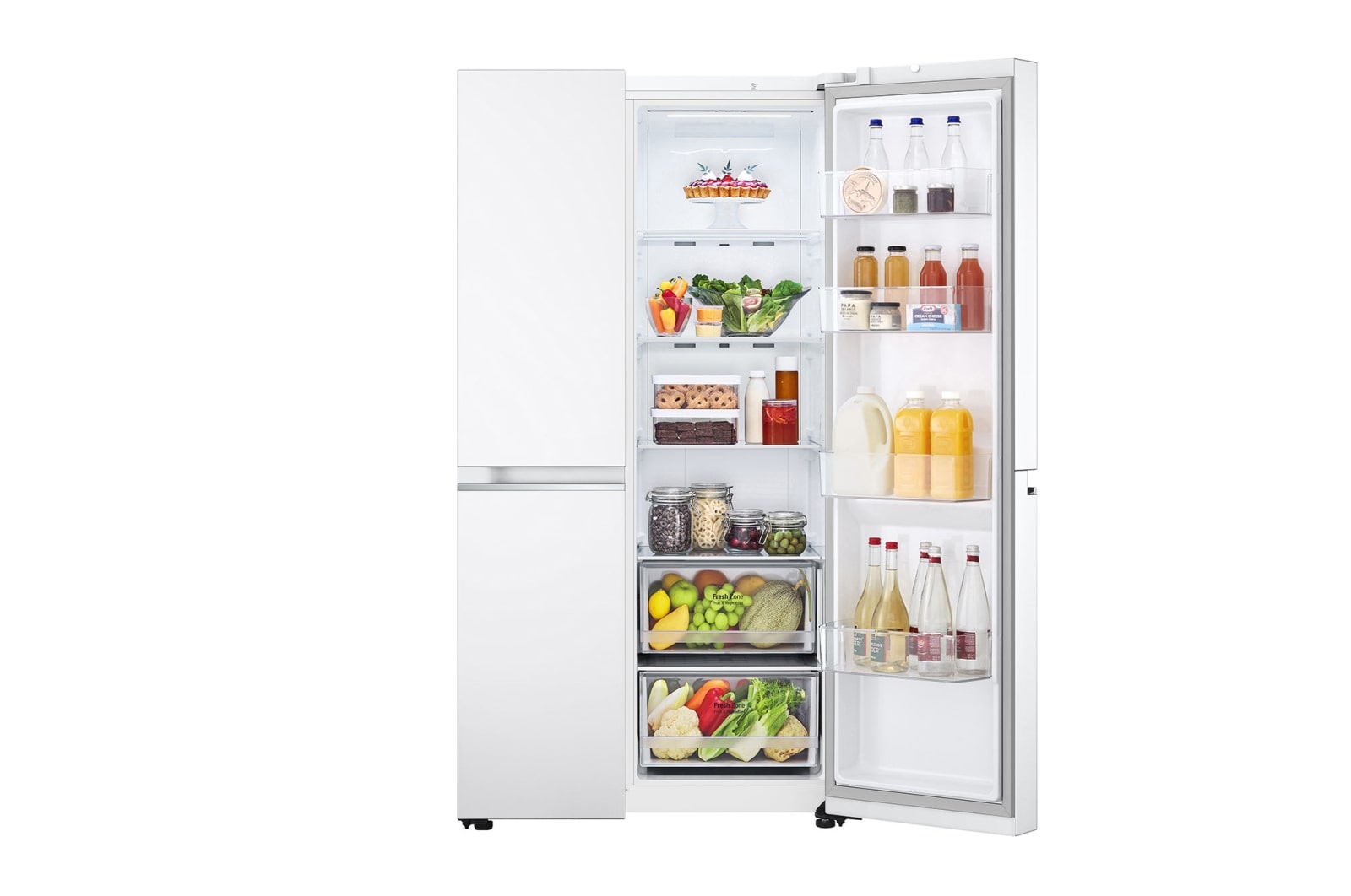 LG 662L Side by Side (Hvid), Energiklasse E, Smart Diagnosis™, GSBC40SWPE