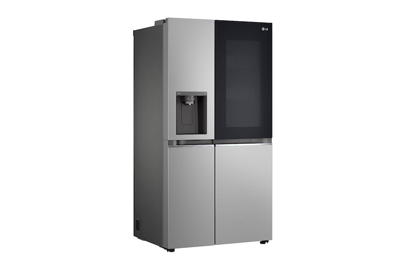 LG 635L InstaView™ Side by Side (Prime Silver), Energiklasse D, Vand-/isdispenser med vandtilkobling, Smart Diagnosis™ med Wi-Fi, GSGV80PYLD