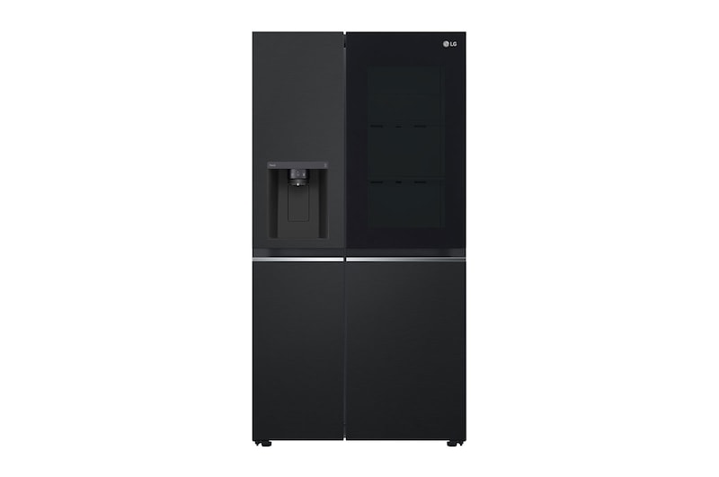 LG 635L InstaView™ Side by Side (Essence Matte Black), Energiklasse D, Vand-/isdispenser uden vandtilkobling, Smart Diagnosis™ med Wi-Fi, GSGV81EPLD