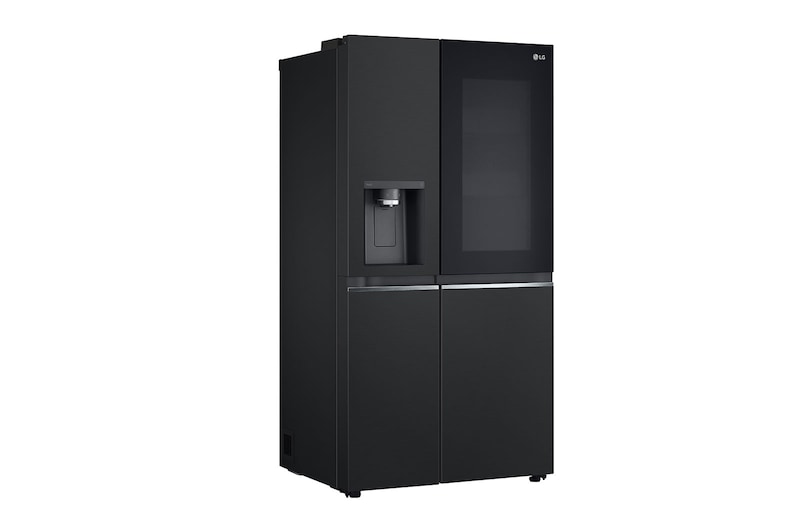 LG 635L InstaView™ Side by Side (Essence Matte Black), Energiklasse D, Vand-/isdispenser uden vandtilkobling, Smart Diagnosis™ med Wi-Fi, GSGV81EPLD