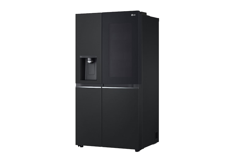 LG 635L InstaView™ Side by Side (Essence Matte Black), Energiklasse D, Vand-/isdispenser uden vandtilkobling, Smart Diagnosis™ med Wi-Fi, GSGV81EPLD