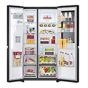 LG 635L InstaView™ Side by Side (Essence Matte Black), Energiklasse D, Vand-/isdispenser uden vandtilkobling, Smart Diagnosis™ med Wi-Fi, GSGV81EPLD