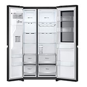 LG 635L InstaView™ Side by Side (Essence Matte Black), Energiklasse D, Vand-/isdispenser uden vandtilkobling, Smart Diagnosis™ med Wi-Fi, GSGV81EPLD