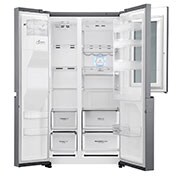 LG 625L InstaView Door in Door™ Side by Side (Shiny Steel) - Energiklasse F, Vand-/isdispenser med vandtilkobling og Smart Diagnosis™ med Wi-Fi, GSI960PZAZ