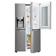 LG 625L InstaView Door in Door™ Side by Side (Shiny Steel) - Energiklasse F, Vand-/isdispenser med vandtilkobling og Smart Diagnosis™ med Wi-Fi, GSI960PZAZ