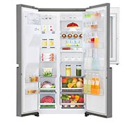 LG 625L InstaView Door in Door™ Side by Side (Shiny Steel) - Energiklasse F, Vand-/isdispenser med vandtilkobling og Smart Diagnosis™ med Wi-Fi, GSI960PZAZ
