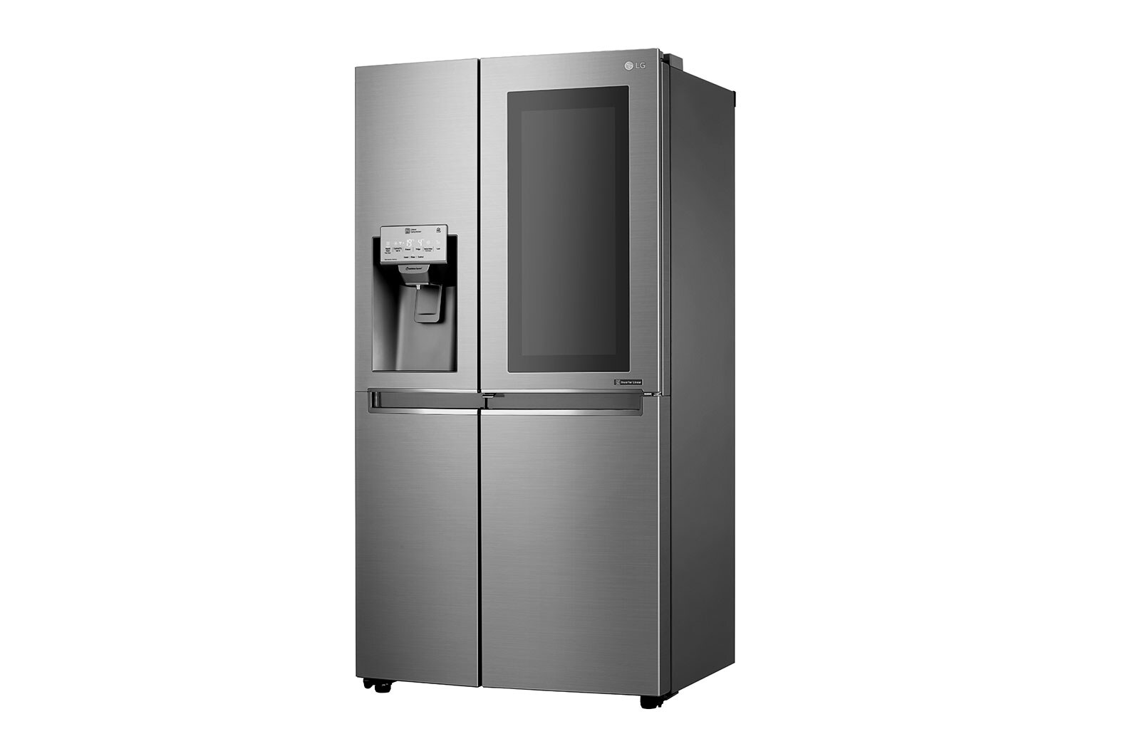 LG 625L InstaView Door in Door™ Side by Side (Shiny Steel) - Energiklasse F, Vand-/isdispenser med vandtilkobling og Smart Diagnosis™ med Wi-Fi, GSI960PZAZ