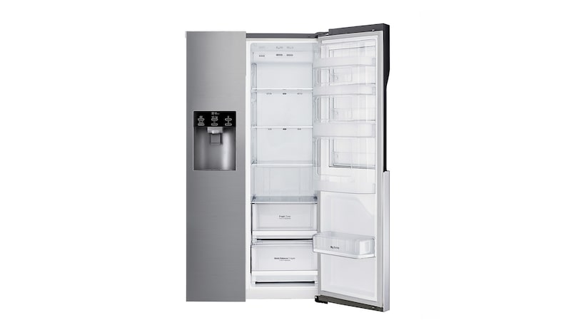 LG 606L Door in Door™ Side by Side (Shiny Steel) - Energiklasse F, Vand-/isdispenser med vandtilkobling, Smart Diagnosis™, GSJ560PZXV