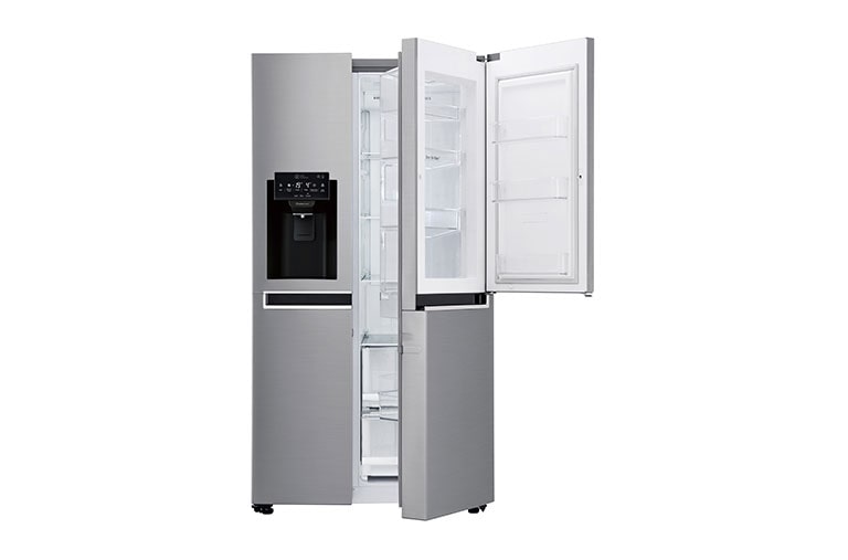 LG 625L Side by Side (Shiny Steel) Energiklasse F, Vand-/isdispenser med vandtilkobling, Smart Diagnosis™ med Wi-Fi, GSJ760PZXV