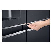LG 625L Side by Side (Matte Black) - Energiklasse F, Vand-/isdispenser uden vandtilkobling, Smart Diagnosis™ med Wi-Fi, GSJ761MCUZ