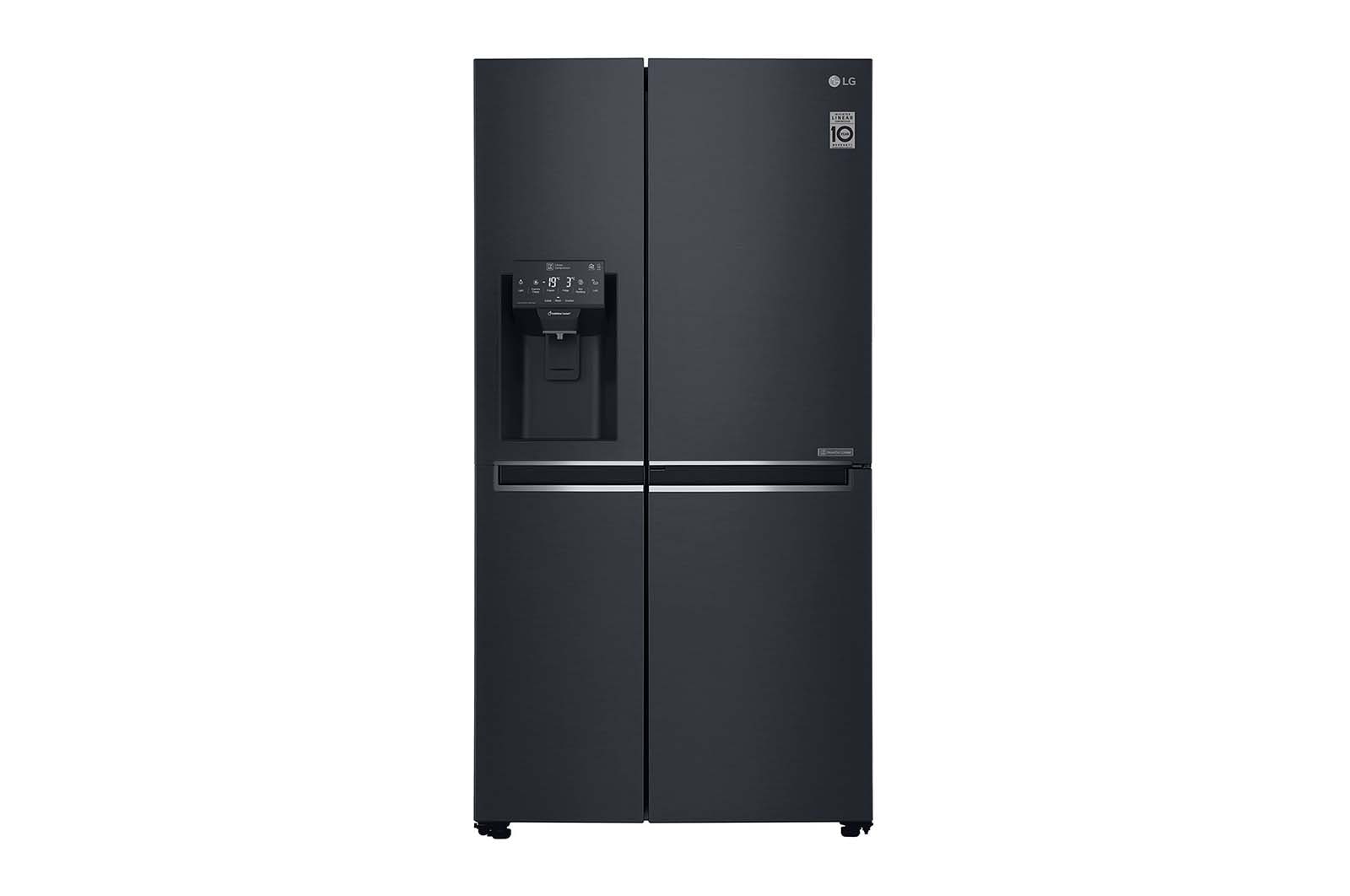 LG 625L Side by Side (Matte Black) - Energiklasse F, Vand-/isdispenser uden vandtilkobling, Smart Diagnosis™ med Wi-Fi, GSJ761MCUZ