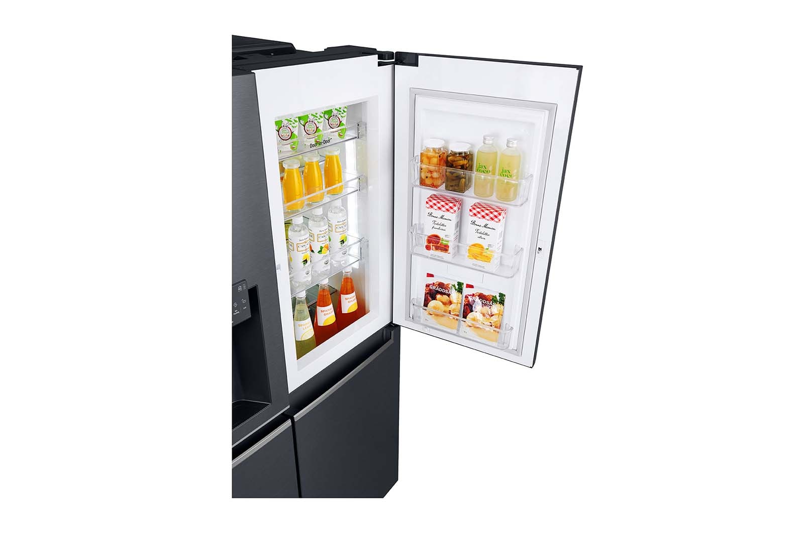 LG 625L Side by Side (Matte Black) - Energiklasse F, Vand-/isdispenser uden vandtilkobling, Smart Diagnosis™ med Wi-Fi, GSJ761MCUZ