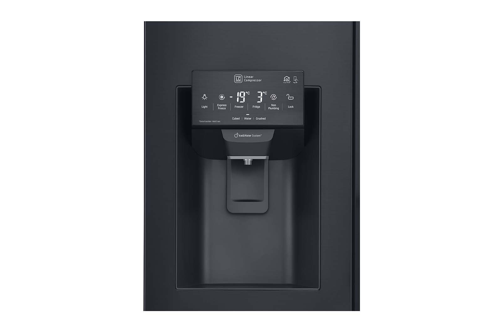 LG 625L Side by Side (Matte Black) - Energiklasse F, Vand-/isdispenser uden vandtilkobling, Smart Diagnosis™ med Wi-Fi, GSJ761MCUZ