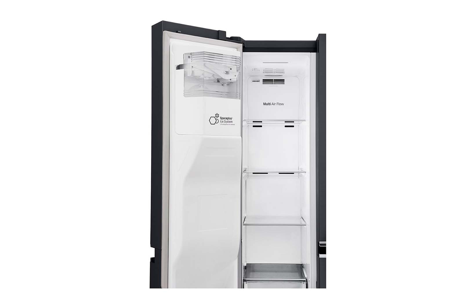 LG 625L Side by Side (Matte Black) - Energiklasse F, Vand-/isdispenser uden vandtilkobling, Smart Diagnosis™ med Wi-Fi, GSJ761MCUZ