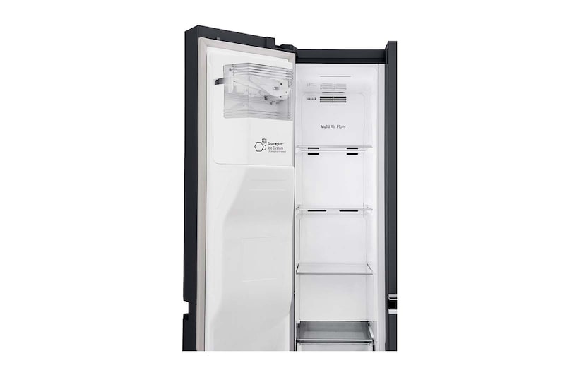LG 625L Side by Side (Matte Black) - Energiklasse F, Vand-/isdispenser uden vandtilkobling, Smart Diagnosis™ med Wi-Fi, GSJ761MCUZ