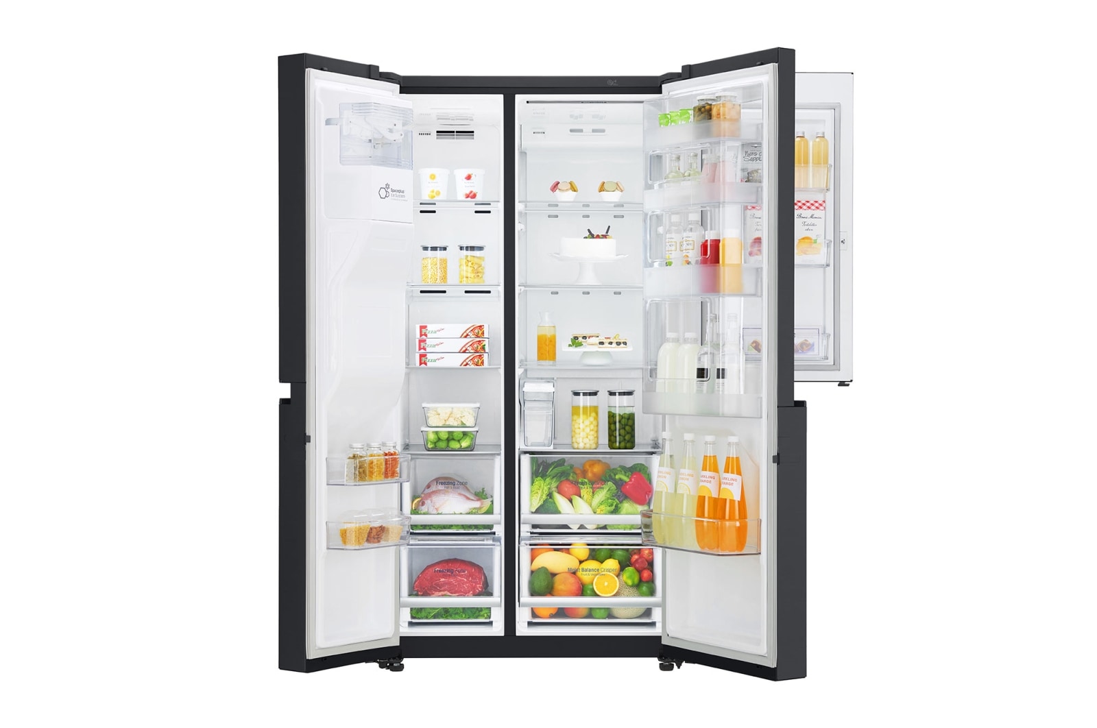 LG 625L Side by Side (Matte Black) - Energiklasse F, Vand-/isdispenser uden vandtilkobling, Smart Diagnosis™ med Wi-Fi, GSJ761MCZZ