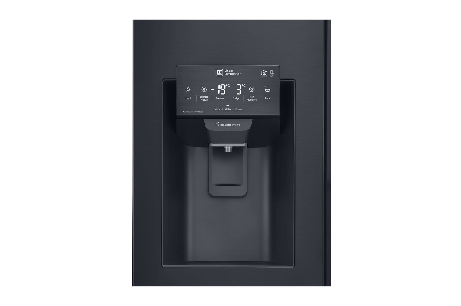 LG 625L Side by Side (Matte Black) - Energiklasse F, Vand-/isdispenser uden vandtilkobling, Smart Diagnosis™ med Wi-Fi, GSJ761MCZZ