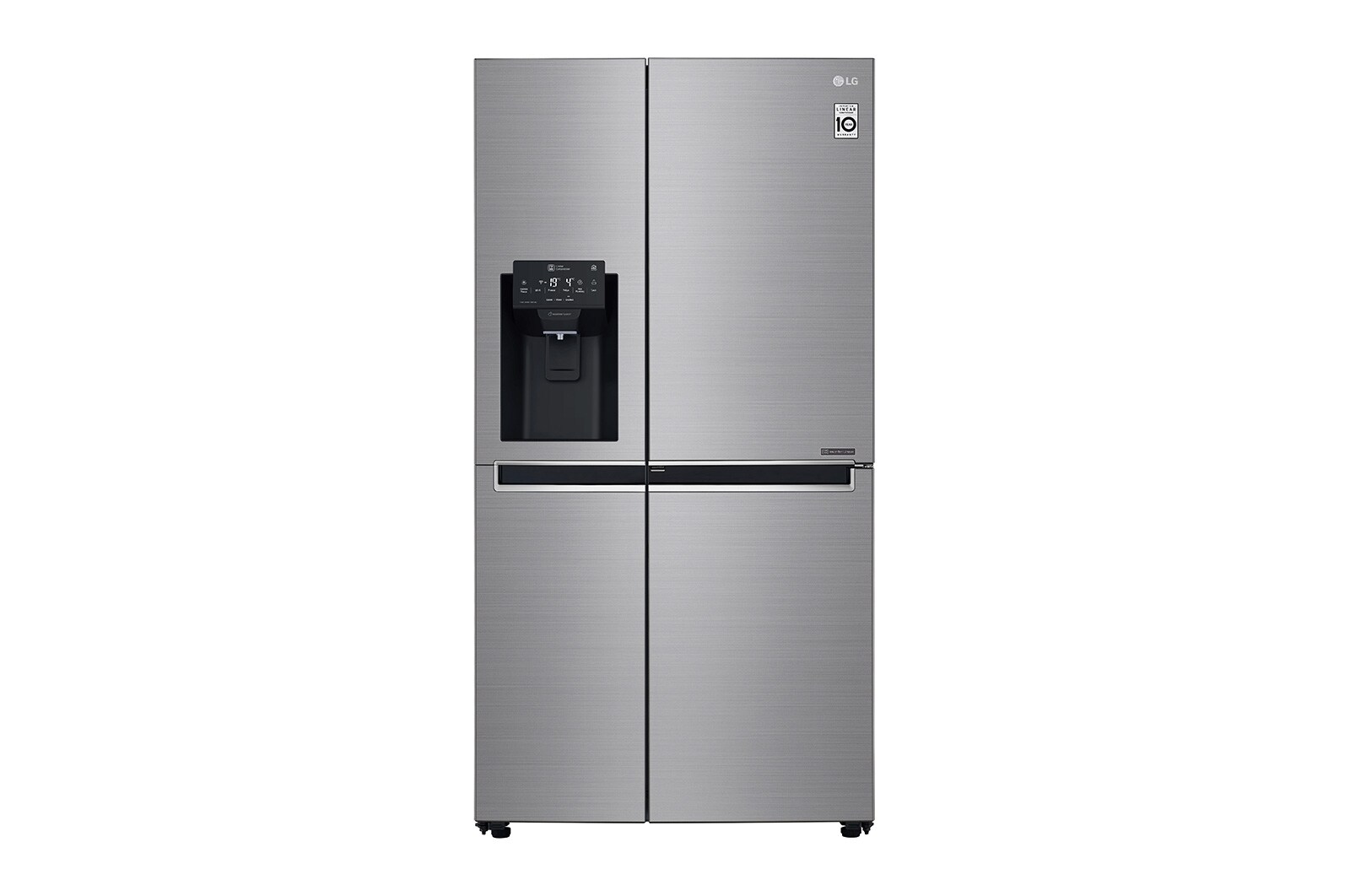 LG 625L Door in Door™ Side by Side (Shiny Steel) - Energiklasse E, Vand-/isdispenser uden vandtilkobling og Smart Diagnosis™ med Wi-Fi, GSJ761PZEE
