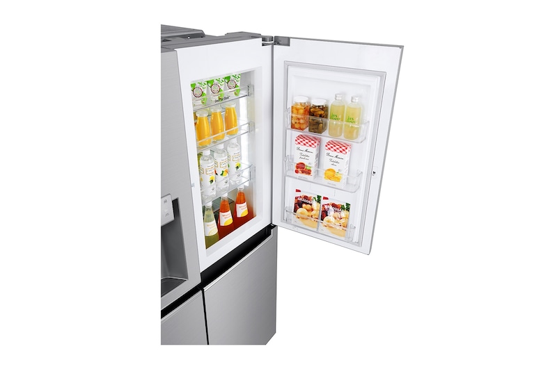 LG 625L Door in Door™ Side by Side (Shiny Steel) - Energiklasse E, Vand-/isdispenser uden vandtilkobling og Smart Diagnosis™ med Wi-Fi, GSJ761PZEE