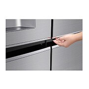 LG 625L Door in Door™ Side by Side (Shiny Steel) - Energiklasse E, Vand-/isdispenser uden vandtilkobling og Smart Diagnosis™ med Wi-Fi, GSJ761PZEE