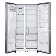 LG 625L Door in Door™ Side by Side (Shiny Steel) - Energiklasse E, Vand-/isdispenser uden vandtilkobling og Smart Diagnosis™ med Wi-Fi, GSJ761PZEE