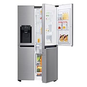 LG 625L Door in Door™ Side by Side (Shiny Steel) - Energiklasse E, Vand-/isdispenser uden vandtilkobling og Smart Diagnosis™ med Wi-Fi, GSJ761PZEE