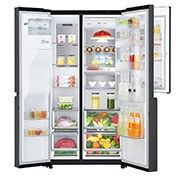 LG 625L Side by Side (Matte Black) - Energiklasse E, Vand-/isdispenser med vandtilkobling, Smart Diagnosis™ med Wi-Fi, GSJ960MCCZ
