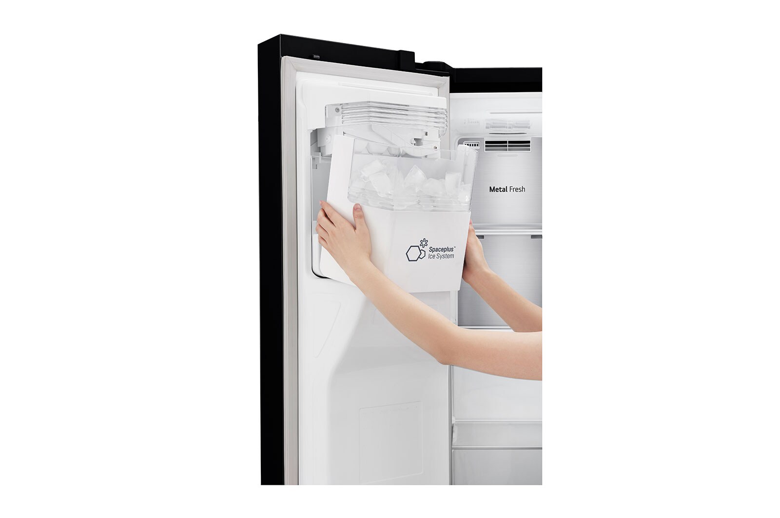 LG 625L Side by Side (Matte Black) - Energiklasse E, Vand-/isdispenser med vandtilkobling, Smart Diagnosis™ med Wi-Fi, GSJ960MCCZ