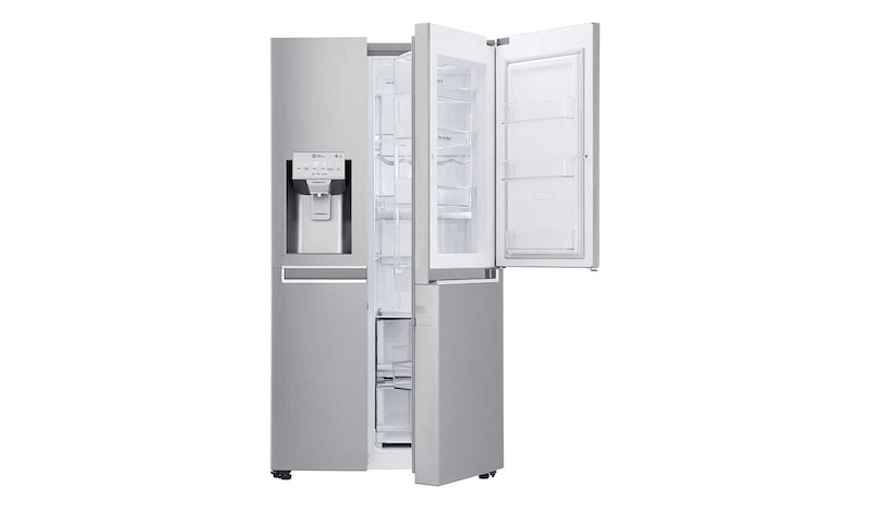 LG 625L Side by Side (Noble Steel) Energiklasse F, Vand-/isdispenser med vandtilkobling, Smart Diagnosis™ med Wi-Fi, GSJ960NSTZ