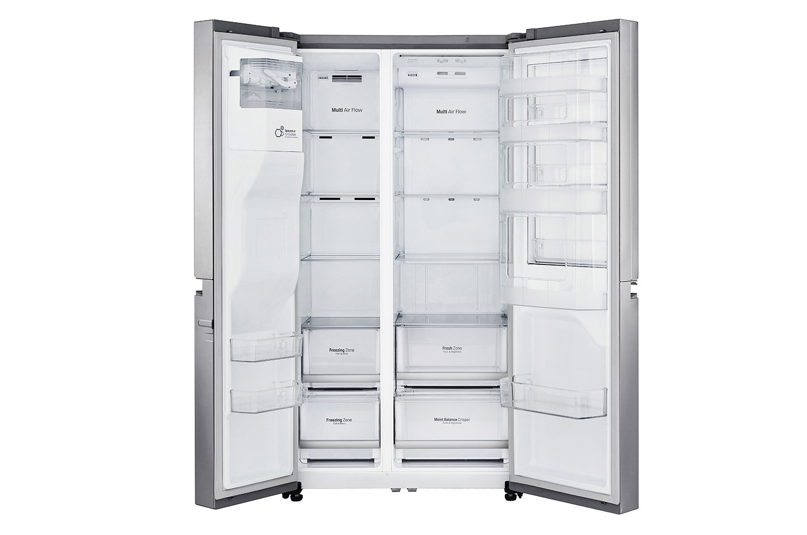 LG 625L Door in Door™ Side by Side (Noble Steel) - Energiklasse E, Vand-/isdispenser med vandtilkobling og Smart Diagnosis™ med Wi-Fi, GSJ960NSZE