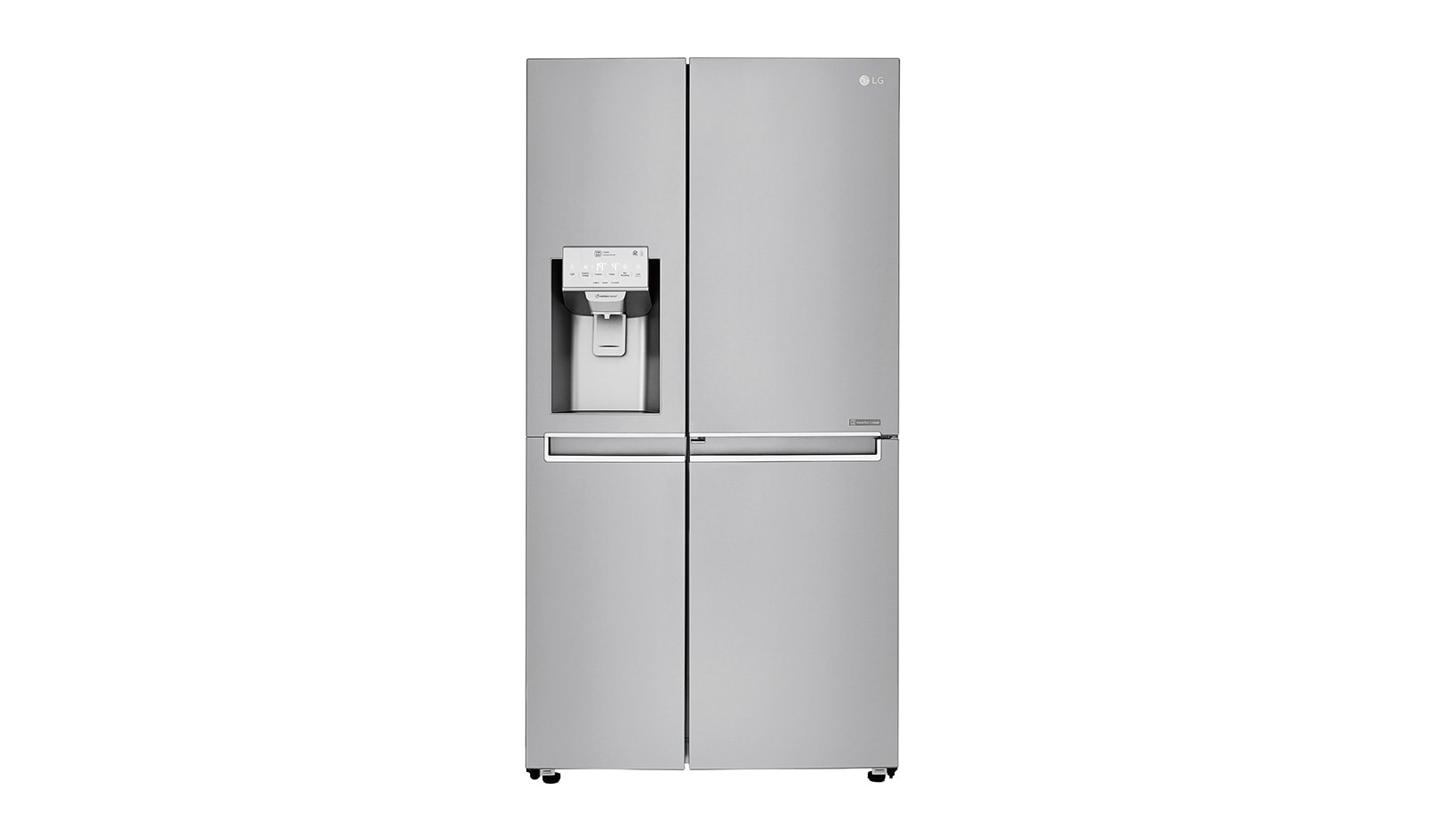 LG 625L Side by Side (Noble Steel) Energiklasse F, Vand-/isdispenser uden vandtilkobling, Smart Diagnosis™ med Wi-Fi, GSJ961NSUZ