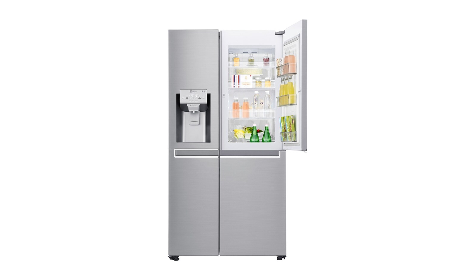 LG 625L Side by Side (Noble Steel) Energiklasse F, Vand-/isdispenser uden vandtilkobling, Smart Diagnosis™ med Wi-Fi, GSJ961NSUZ