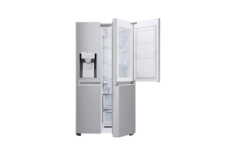 LG 625L Side by Side (Noble Steel) Energiklasse F, Vand-/isdispenser uden vandtilkobling, Smart Diagnosis™ med Wi-Fi, GSJ961NSUZ