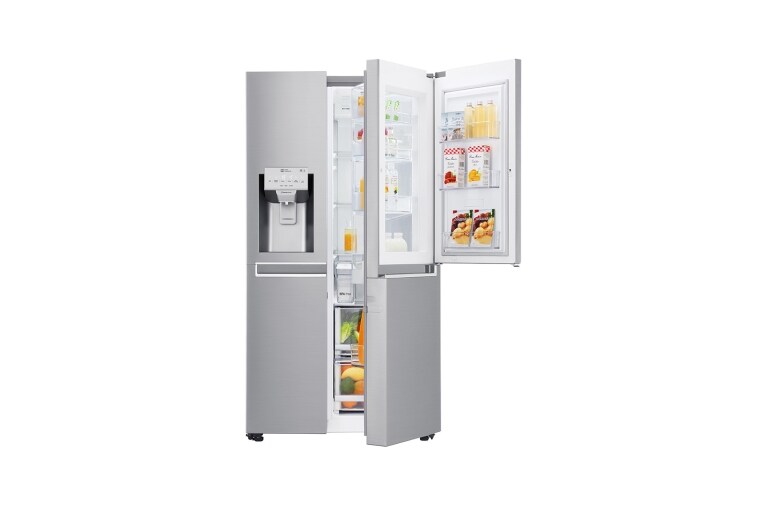Visning forfra af 625L Side by Side (Noble Steel) Energiklasse F, Vand-/isdispenser uden vandtilkobling, Smart Diagnosis™ med Wi-Fi GSJ961NSUZ