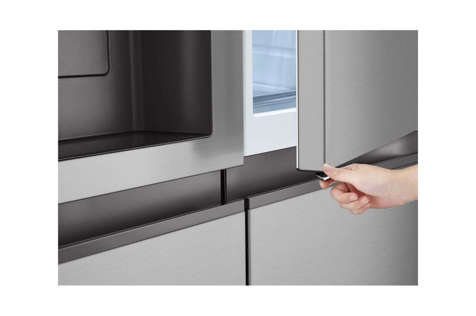 LG 641L Door in Door™ Side by Side (Prime Silver), Energiklasse E, Vand-/isdispenser uden vandtilkobling, Smart Diagnosis™ , GSJC41PYPE