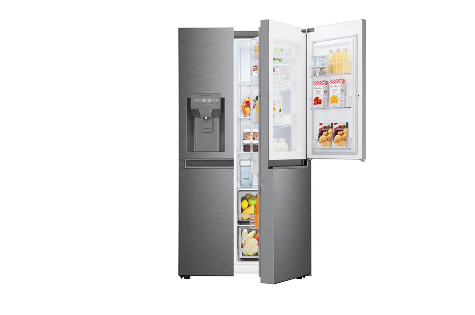 LG 634L Door in Door™ Side by Side (Dark Graphite), Energiklasse F, Vand-/isdispenser uden vandtilkobling, Smart Diagnosis™, GSJV31DSXF