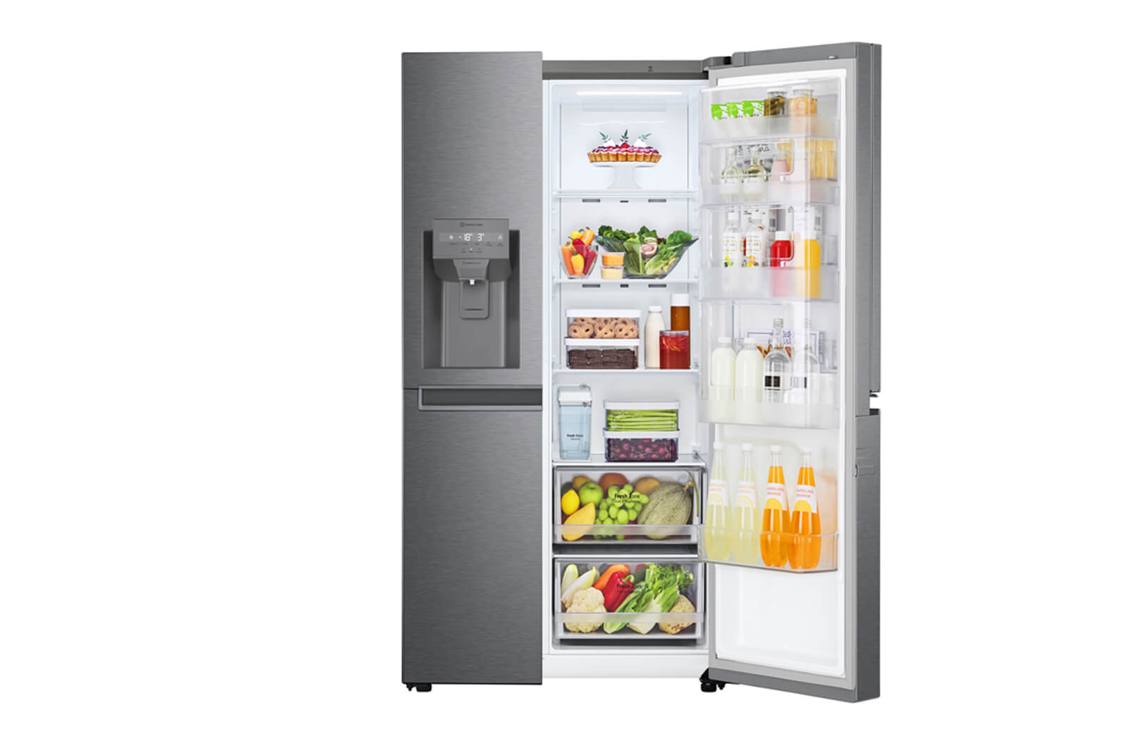 LG 634L Door in Door™ Side by Side (Dark Graphite), Energiklasse F, Vand-/isdispenser uden vandtilkobling, Smart Diagnosis™, GSJV31DSXF